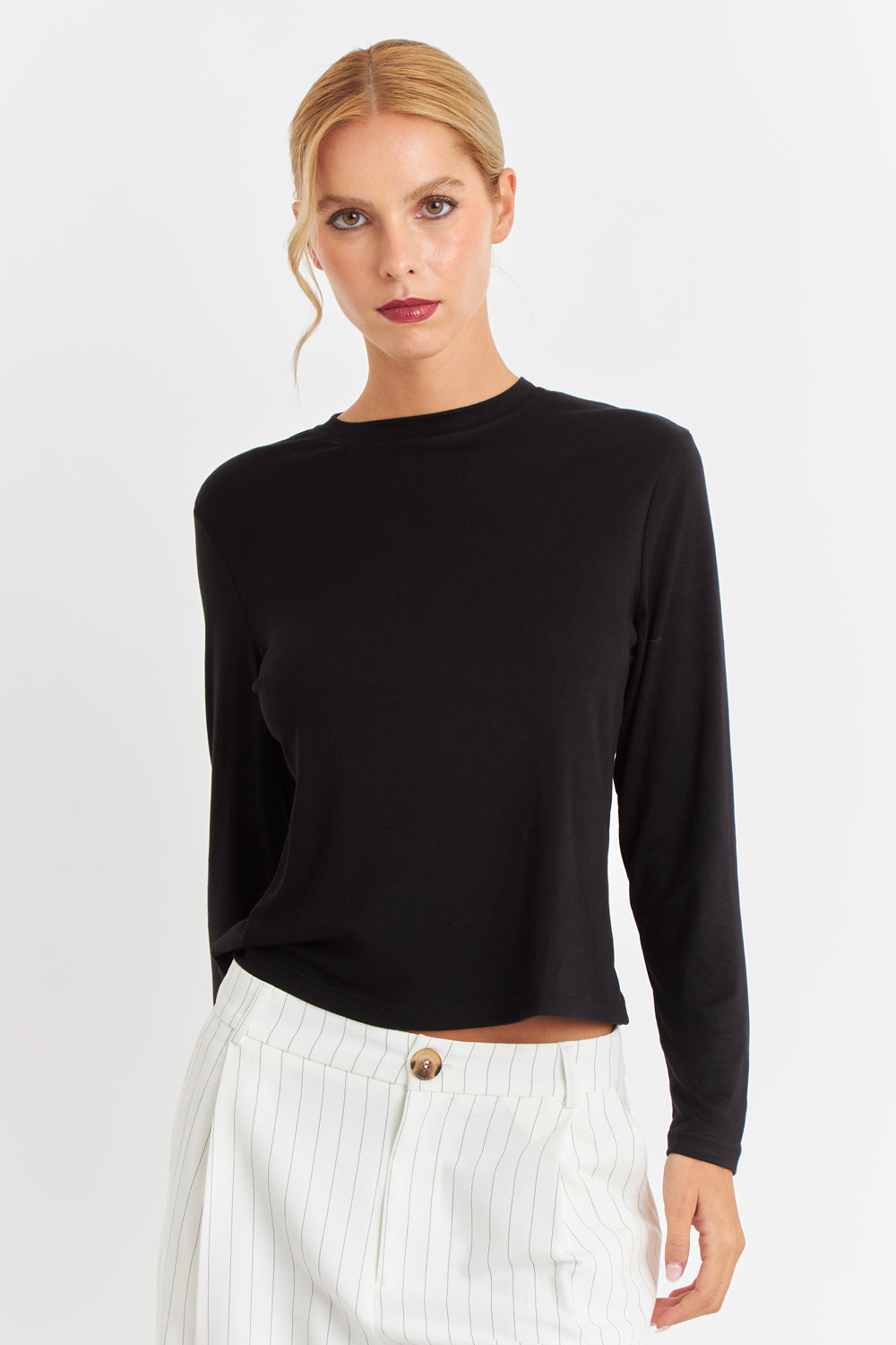 Polera Cuello Redondo Negro