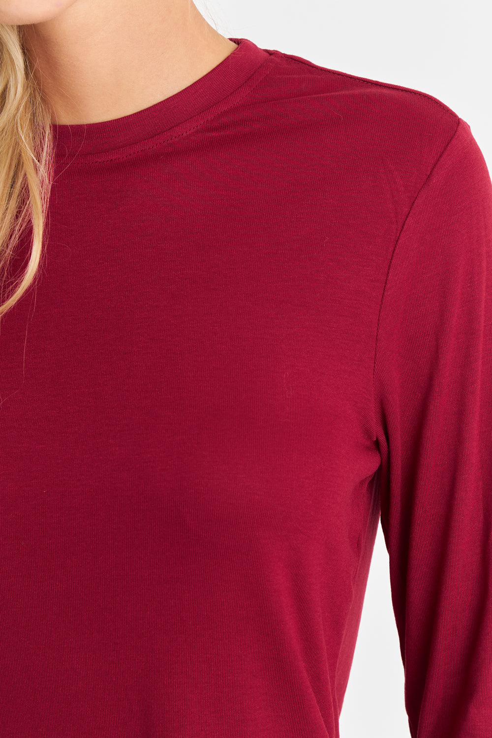 Polera Cuello Redondo Burdeo