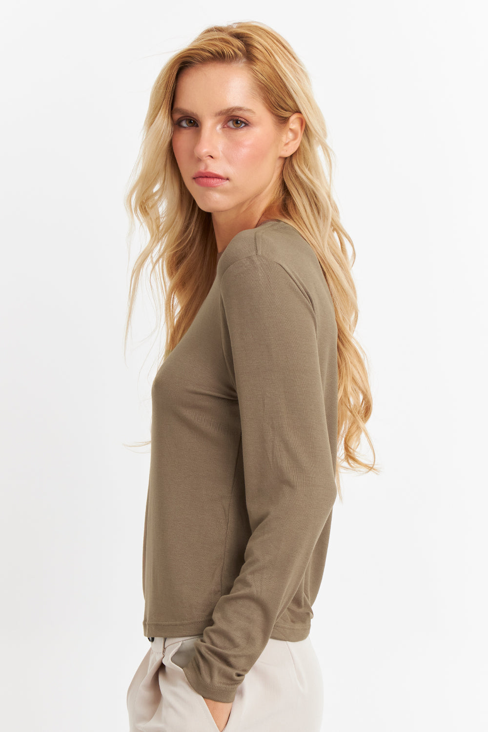 Polera Cuello Redondo Café