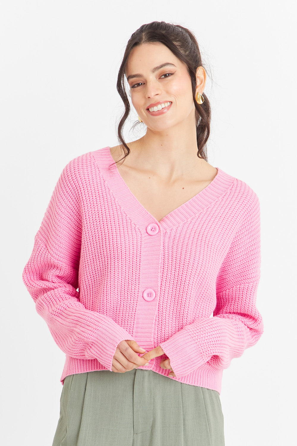 Cárdigan Básico Rosado Nicopoly
