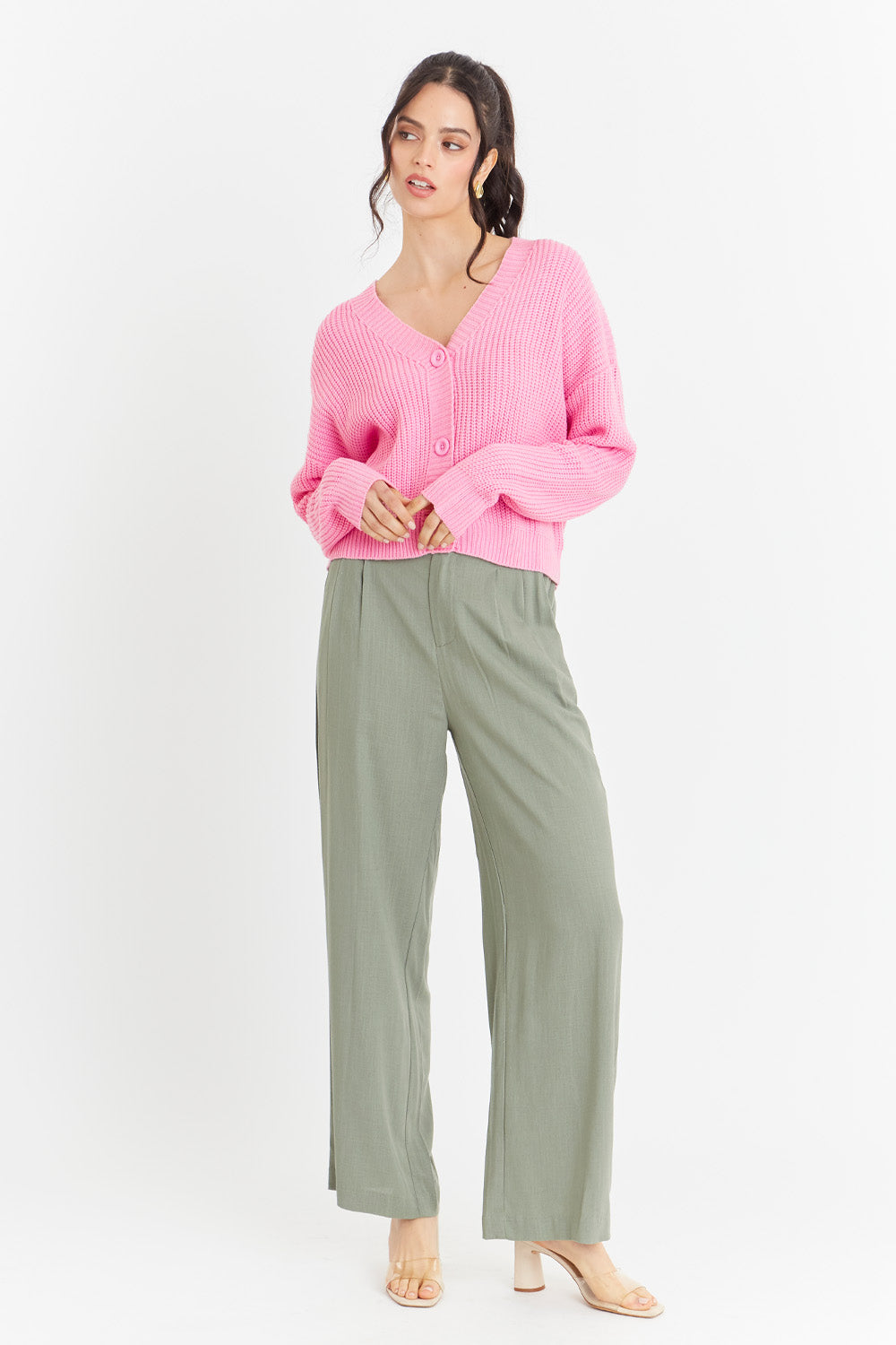 Cárdigan Básico Rosado Nicopoly