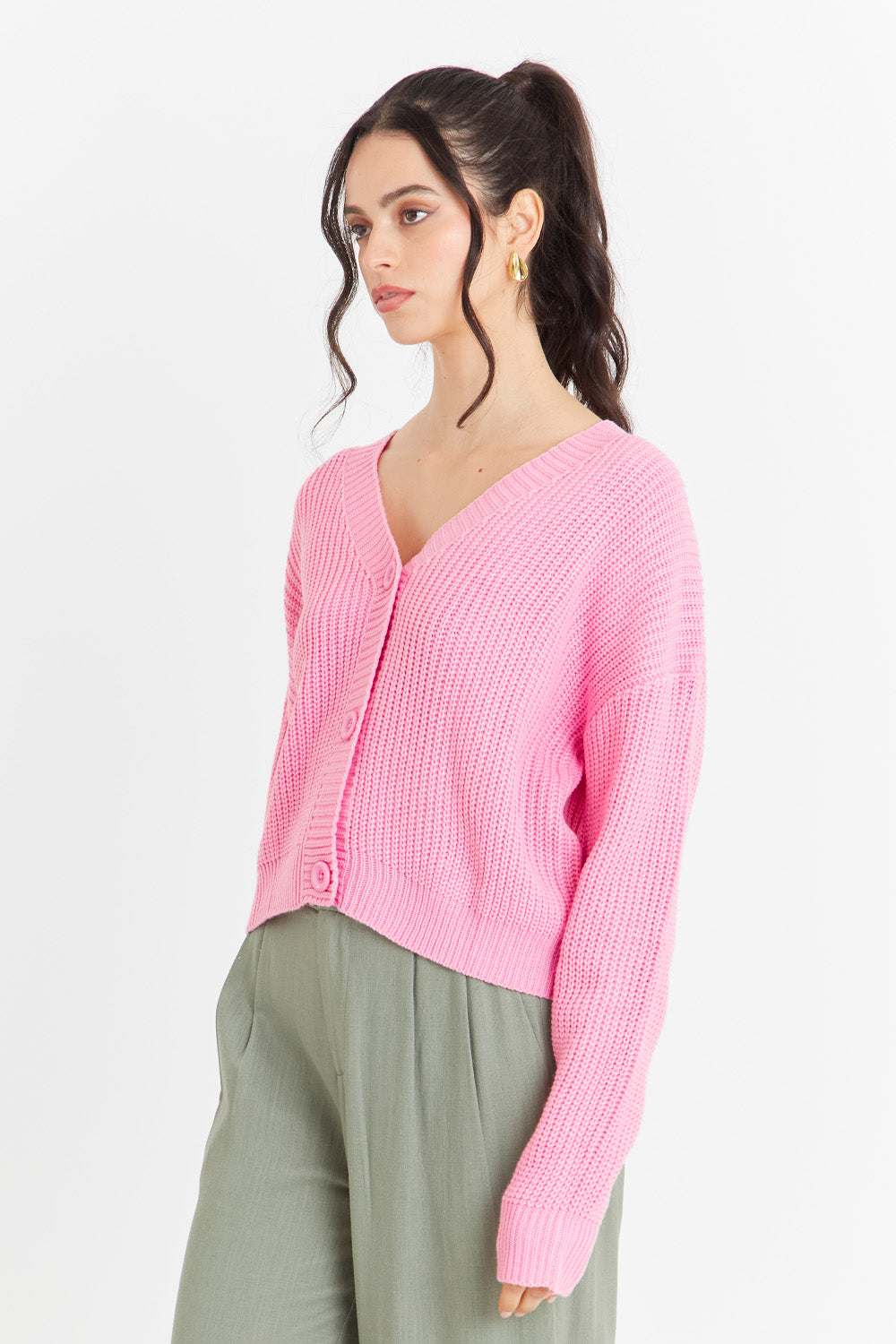Cárdigan Básico Rosado Nicopoly