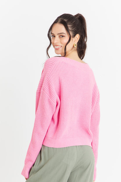 Cárdigan Básico Rosado Nicopoly
