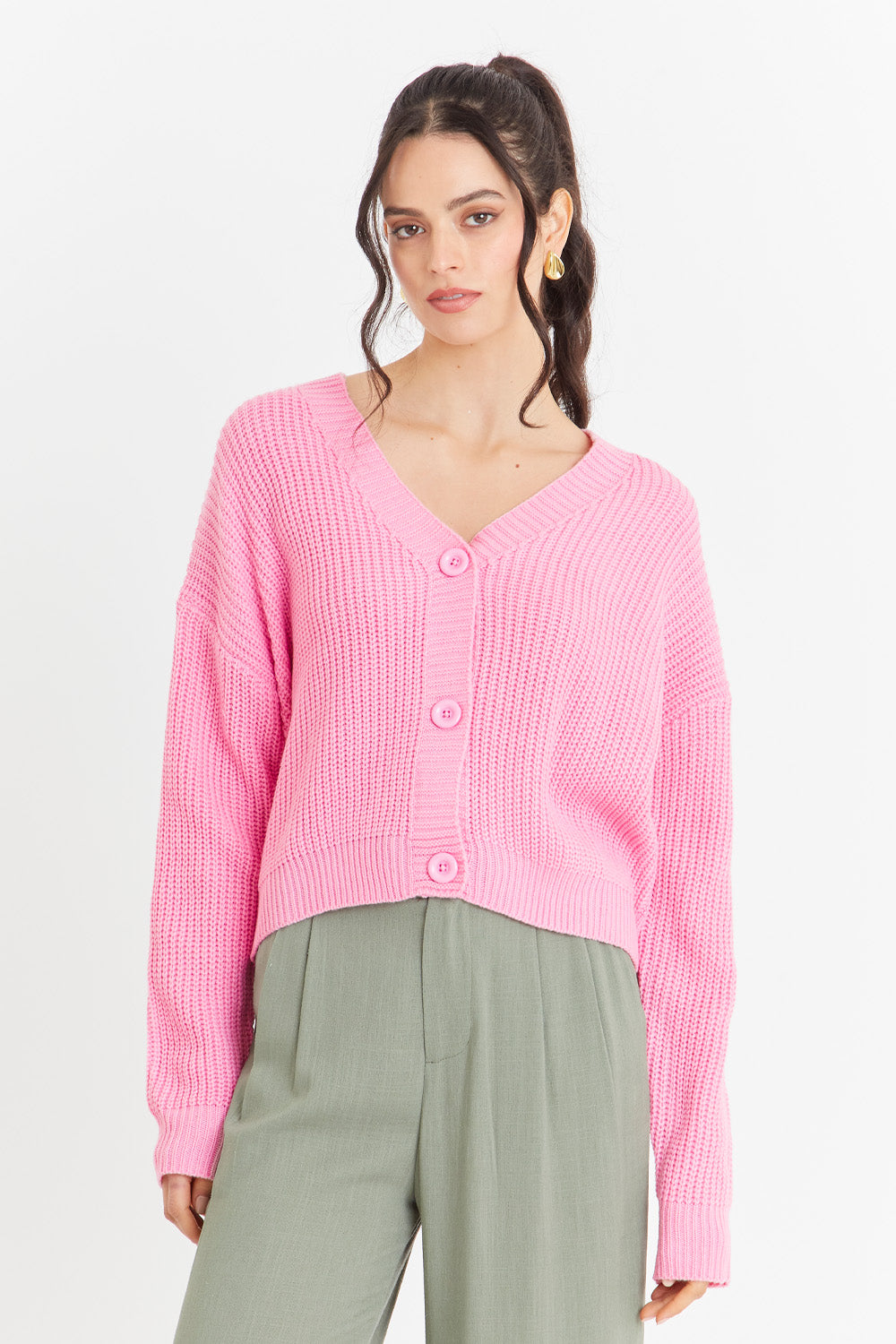Cárdigan Básico Rosado Nicopoly
