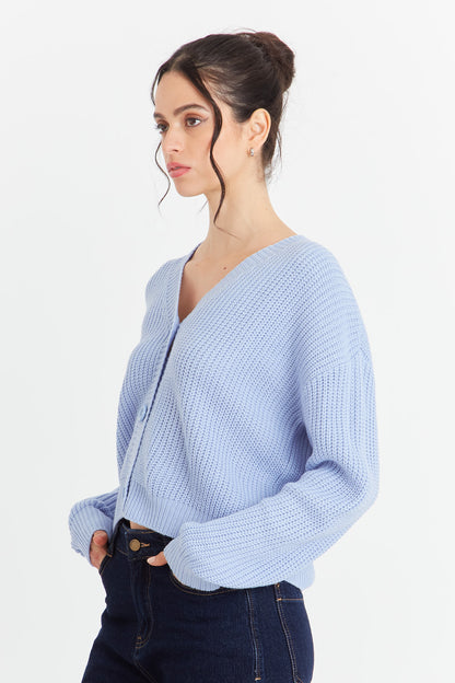 Cárdigan Básico Azul Nicopoly