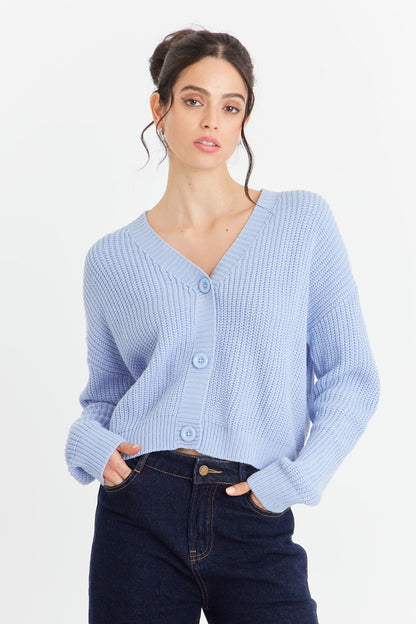 Cárdigan Básico Azul Nicopoly