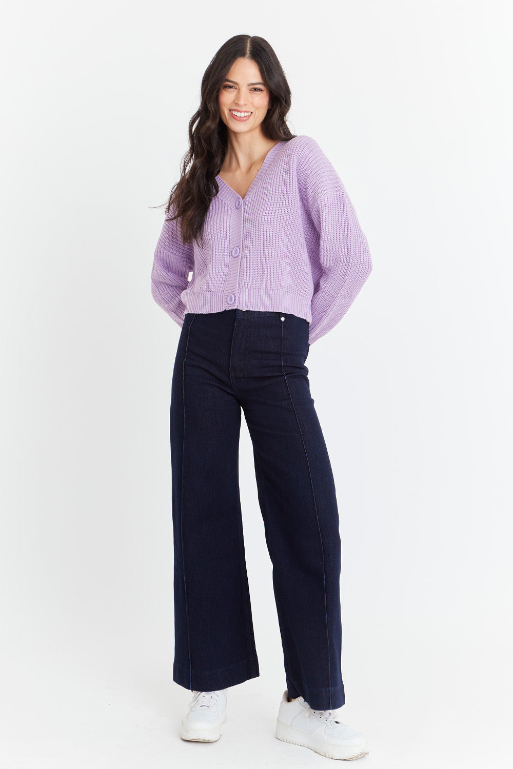 Cárdigan Básico Morado  Nicopoly