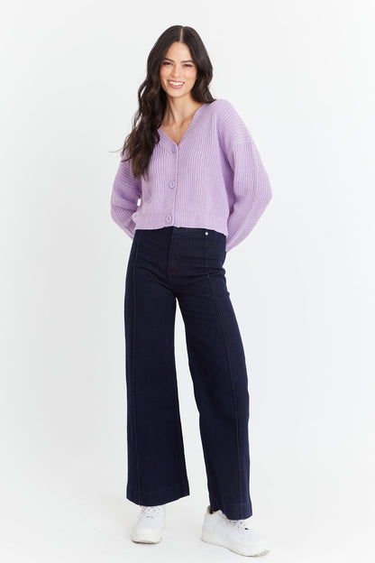 Cárdigan Básico Morado  Nicopoly