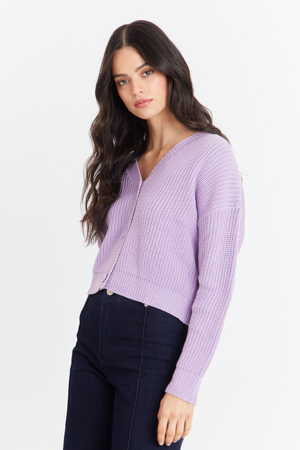 Cárdigan Básico Morado  Nicopoly