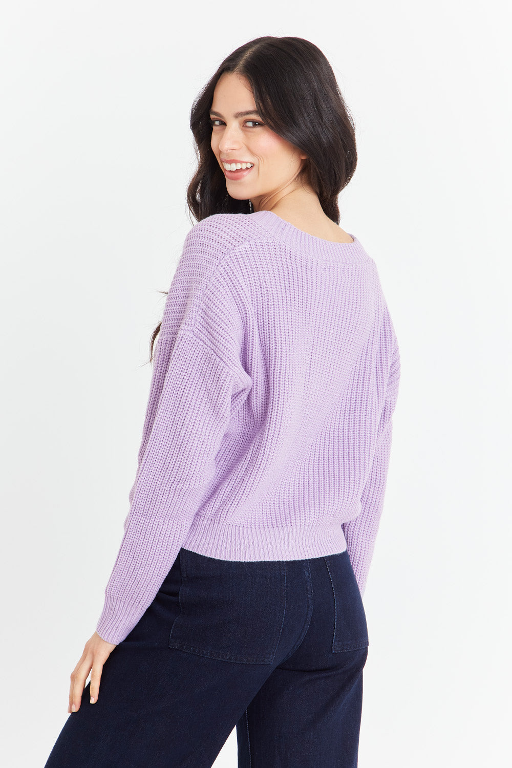 Cárdigan Básico Morado  Nicopoly