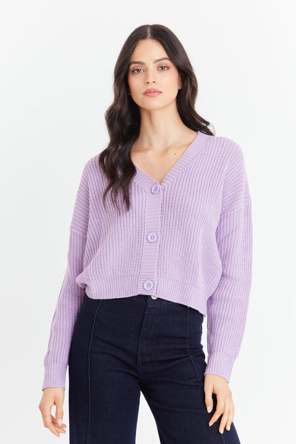 Cárdigan Básico Morado  Nicopoly