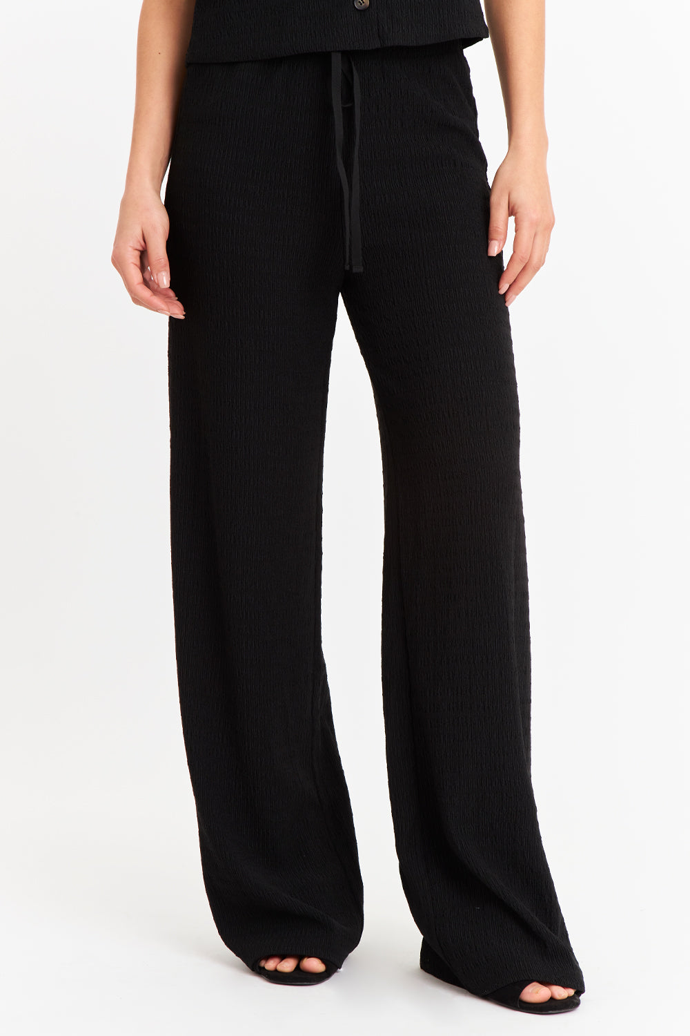 Pantalón Tipo Crepé Ajustable Negro