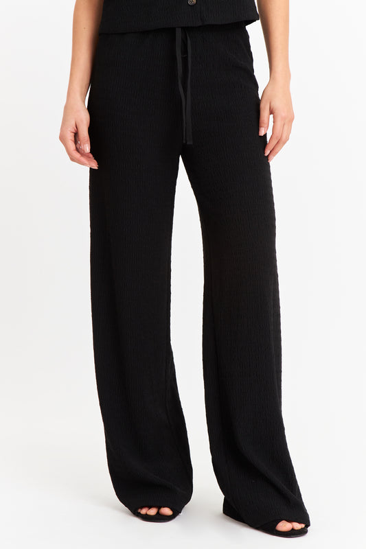Pantalón Tipo Crepé Ajustable Negro
