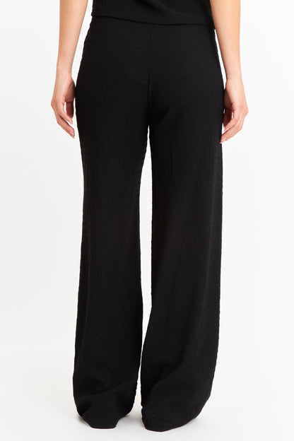 Pantalón Tipo Crepé Ajustable Negro