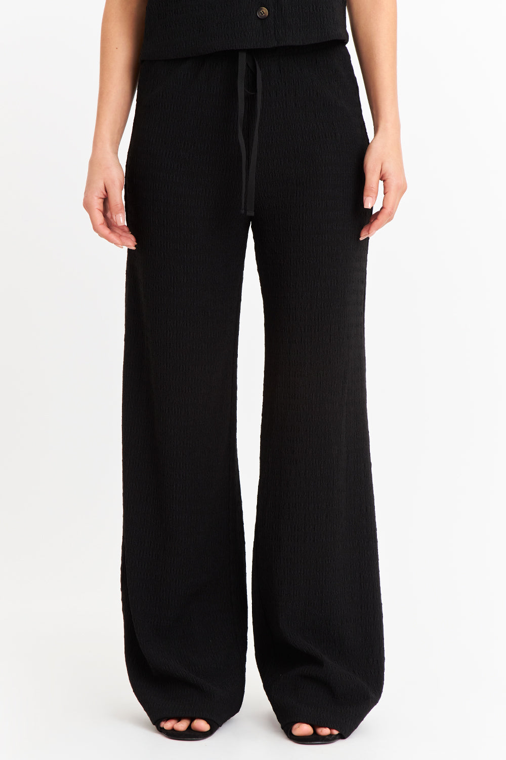 Pantalón Tipo Crepé Ajustable Negro