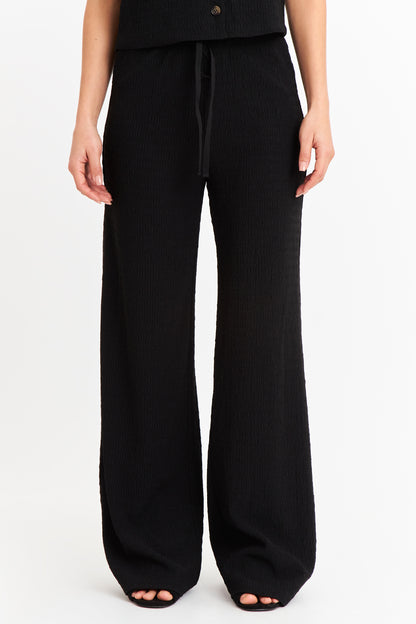 Pantalón Tipo Crepé Ajustable Negro