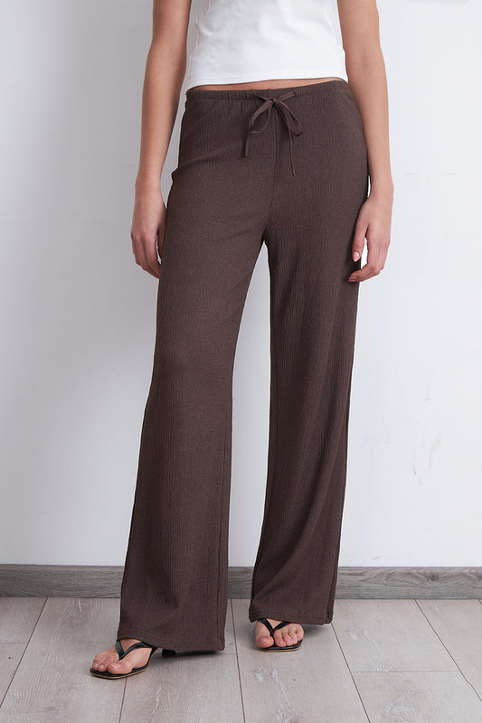 Pantalón Crepé con Lazo Ajustable Mocca