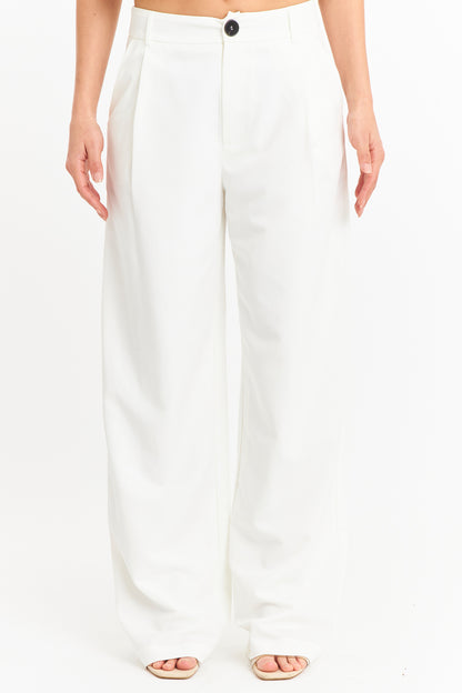 Pantalón Vestir Recto Blanco