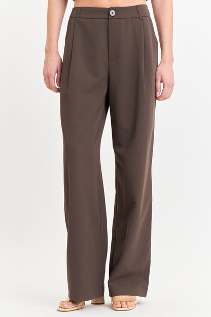 Pantalón Vestir Recto Café