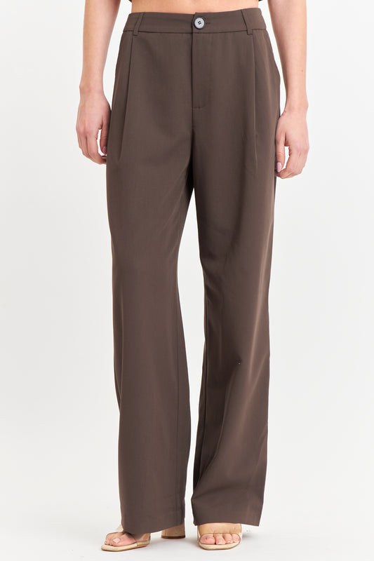 Pantalón Vestir Recto Café