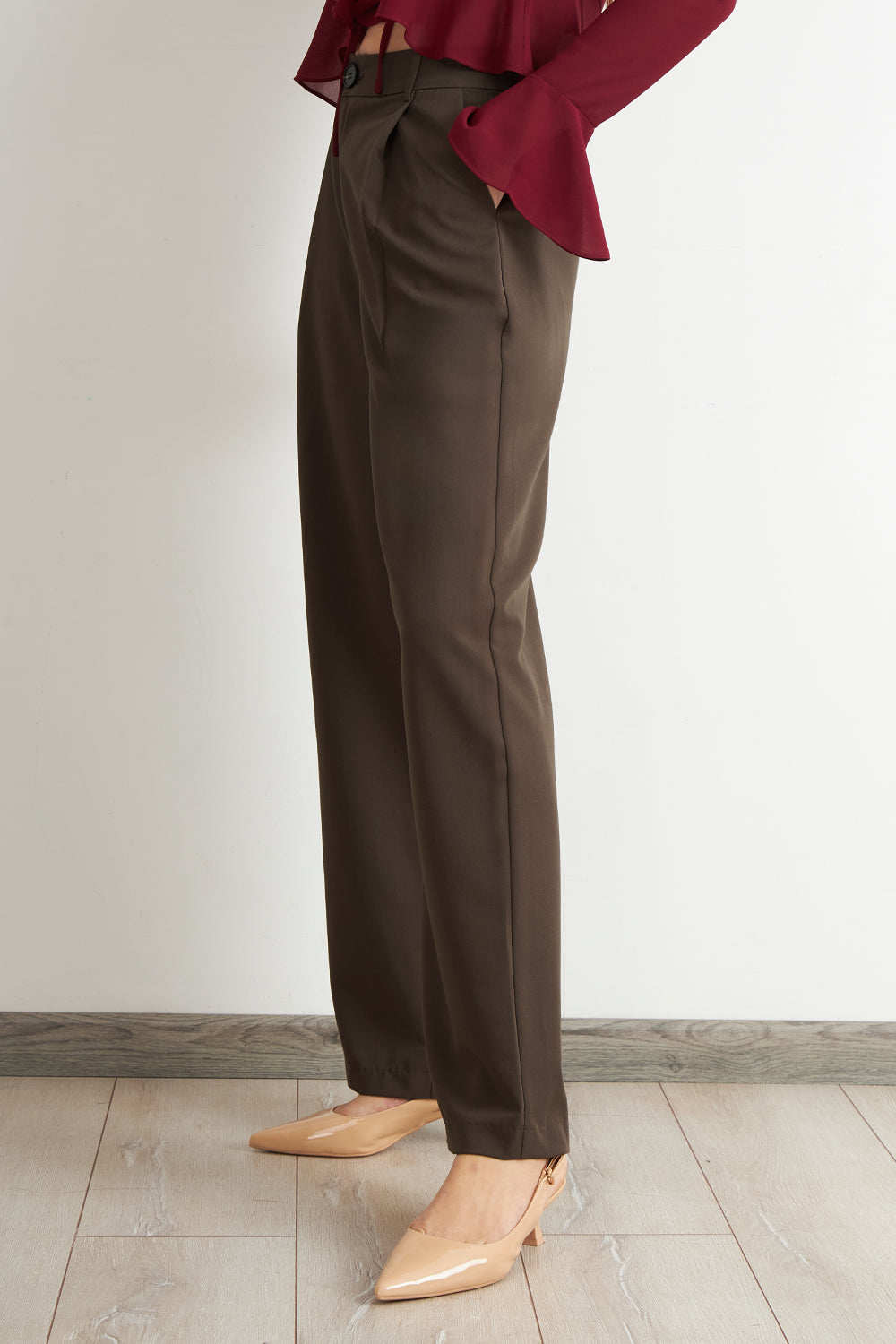 Pantalón Vestir Recto Café