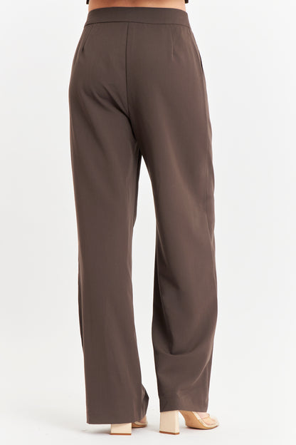 Pantalón Vestir Recto Café