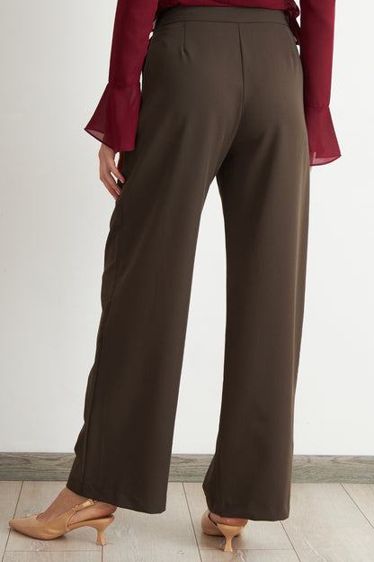 Pantalón Vestir Recto Café