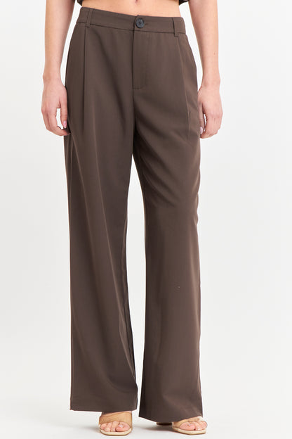 Pantalón Vestir Recto Café