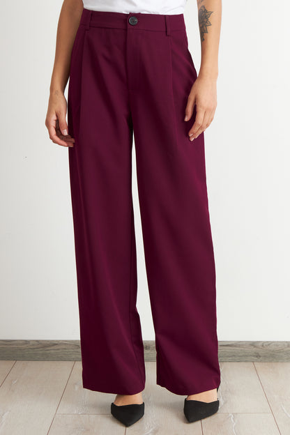Pantalón Vestir Recto Burdeo