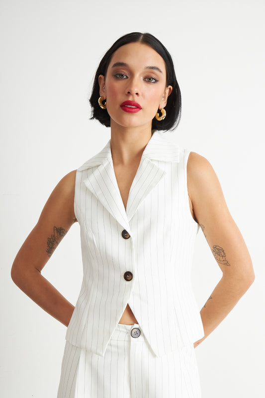 Gilet Blanco Rayas Diplomáticas