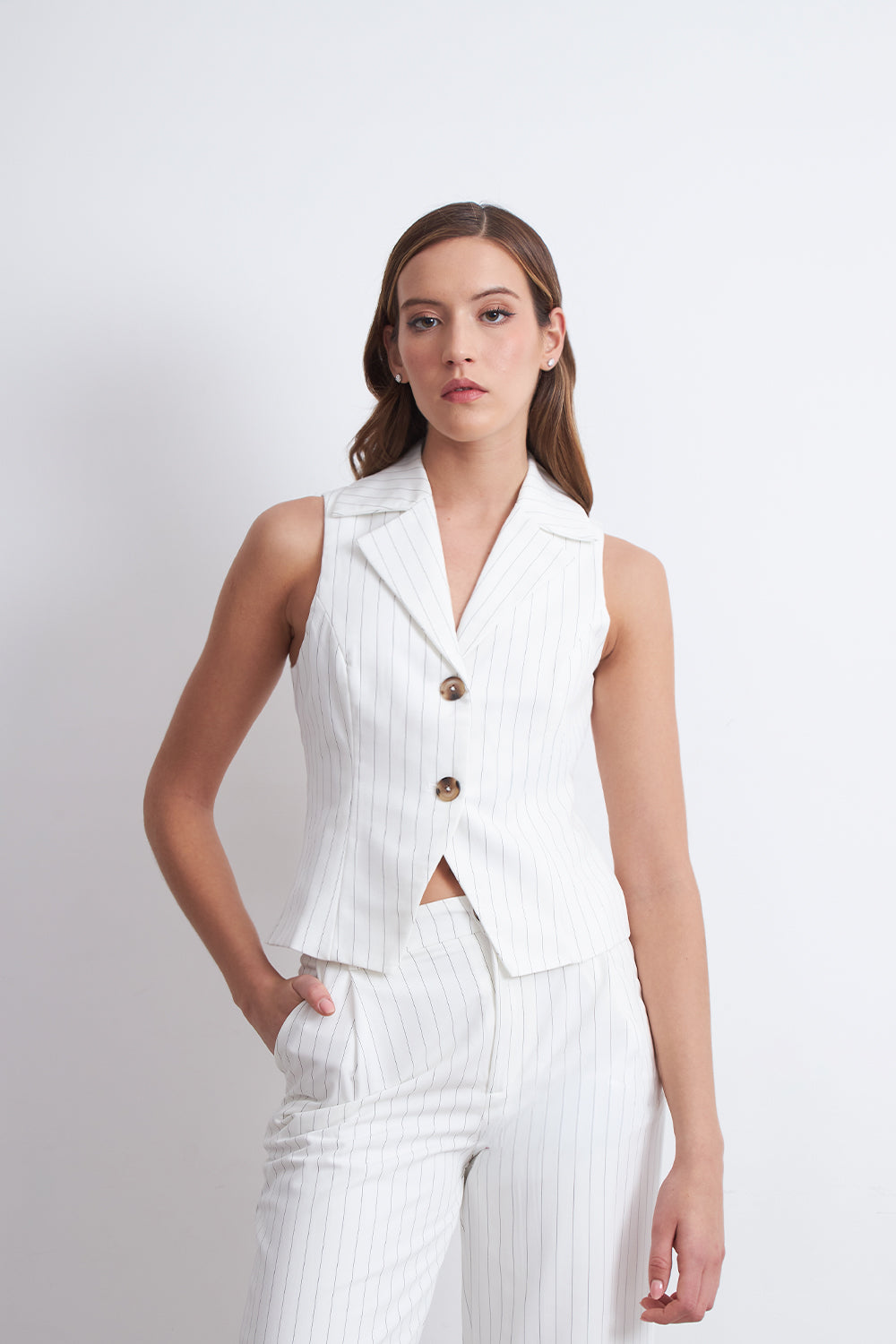 Gilet Blanco Rayas Diplomáticas