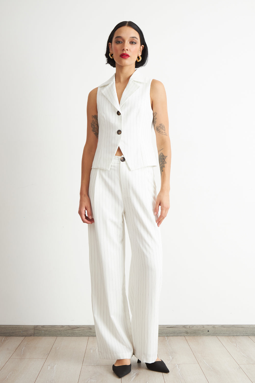 Gilet Blanco Rayas Diplomáticas