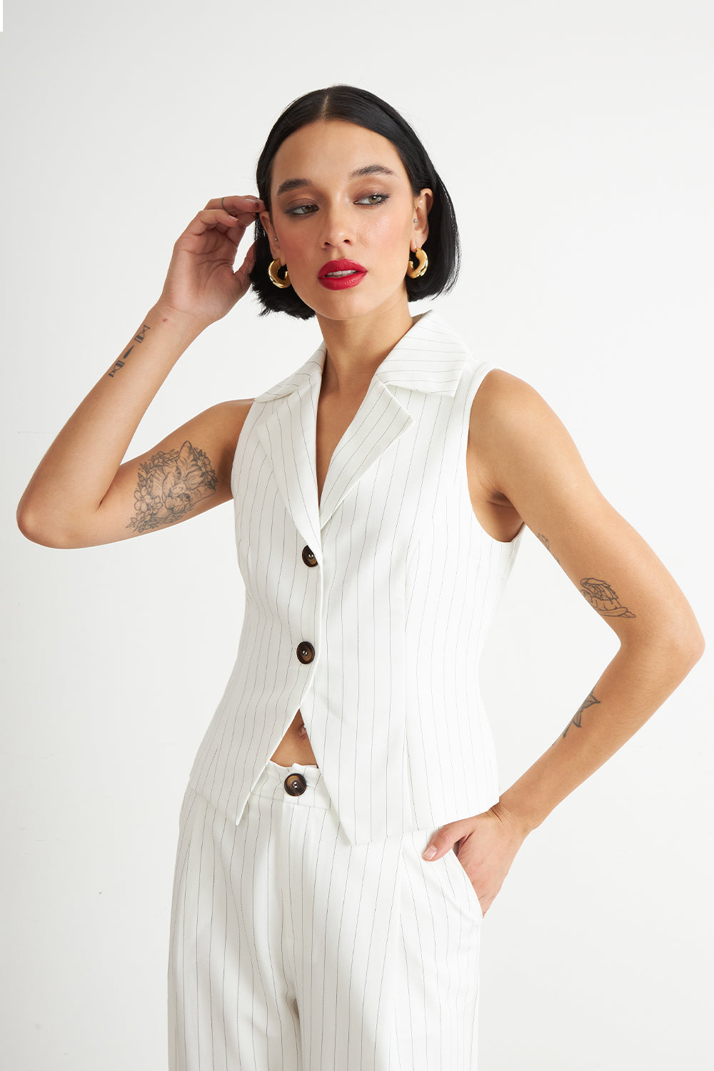 Gilet Blanco Rayas Diplomáticas