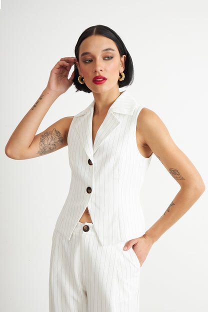 Gilet Blanco Rayas Diplomáticas