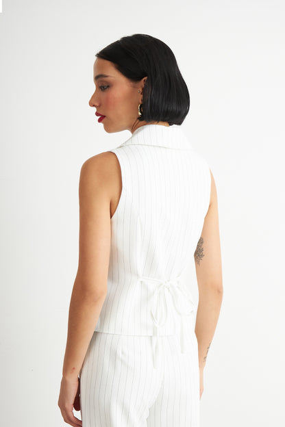 Gilet Blanco Rayas Diplomáticas