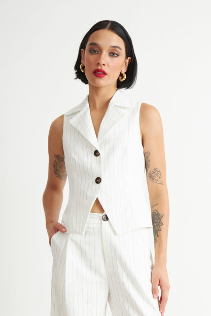 Gilet Blanco Rayas Diplomáticas