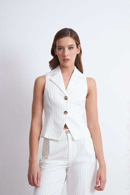 Gilet Blanco Rayas Diplomáticas