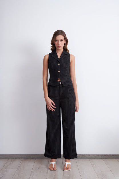 Gilet Negro Rayas Diplomáticas
