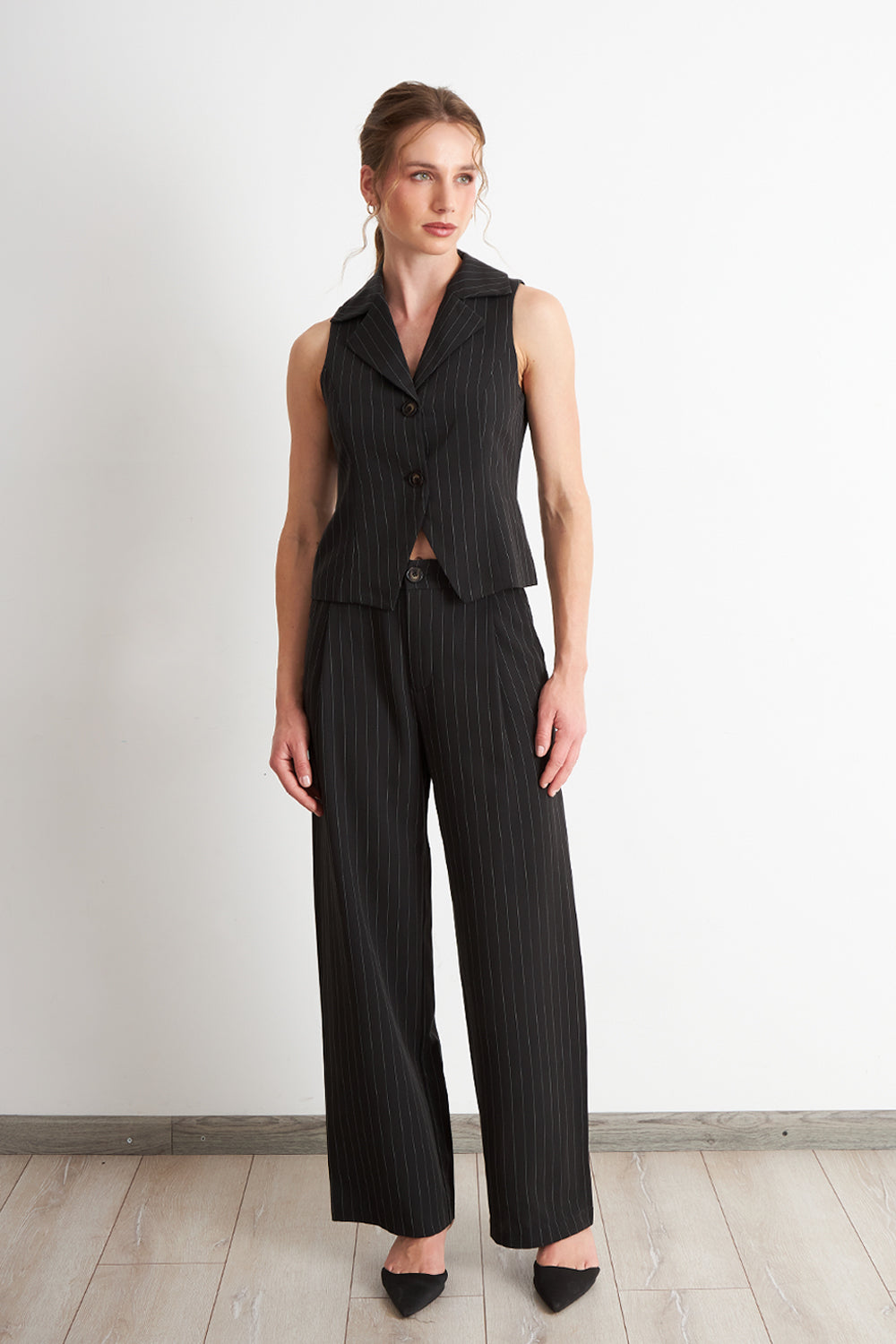 Gilet Negro Rayas Diplomáticas