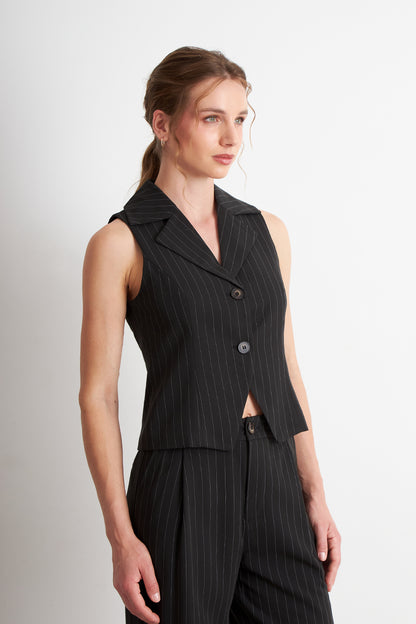 Gilet Negro Rayas Diplomáticas