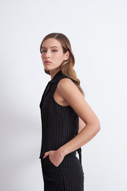 Gilet Negro Rayas Diplomáticas