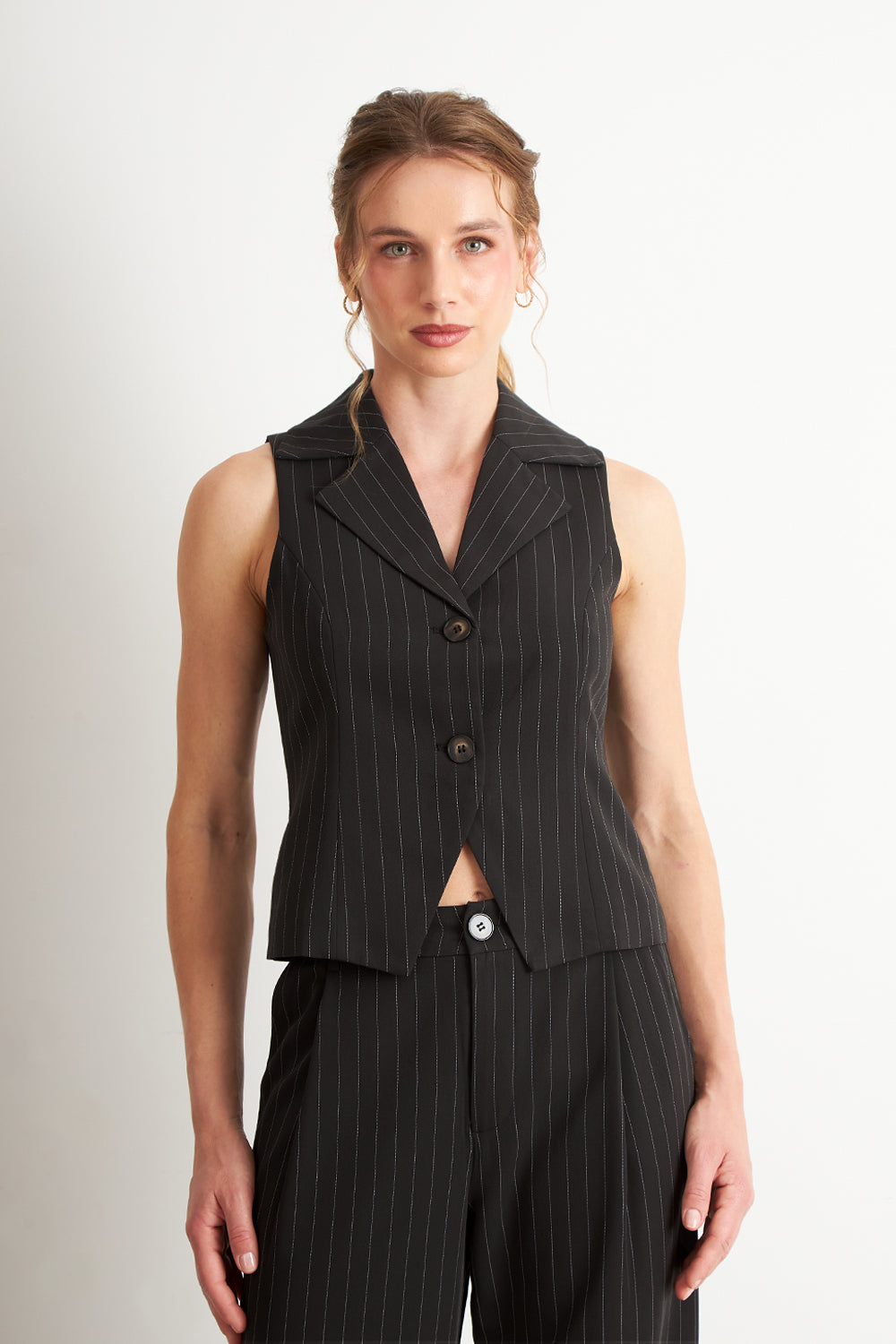 Gilet Negro Rayas Diplomáticas