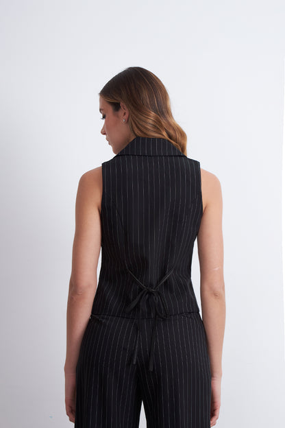 Gilet Negro Rayas Diplomáticas