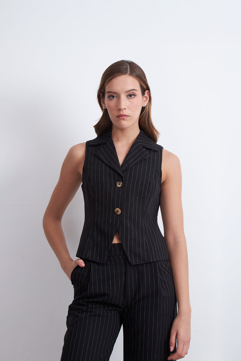 Gilet Negro Rayas Diplomáticas
