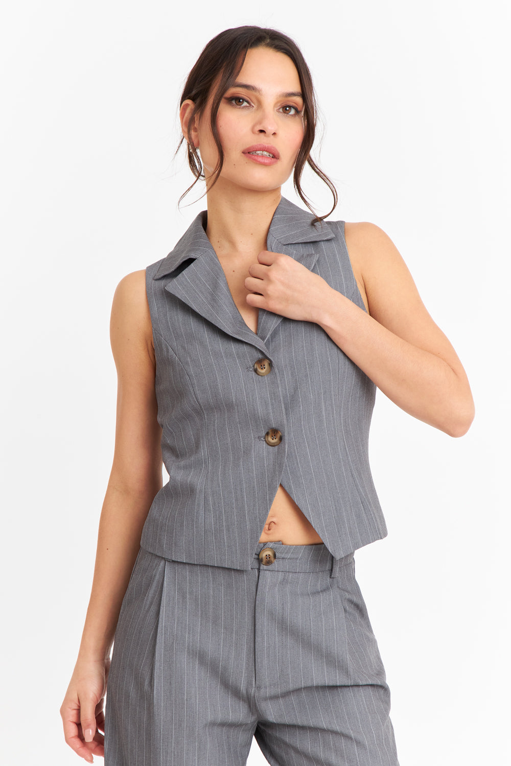 Gilet Rayas Diplomáticas Gris