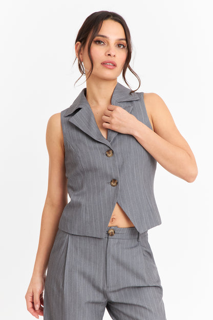 Gilet Rayas Diplomáticas Gris