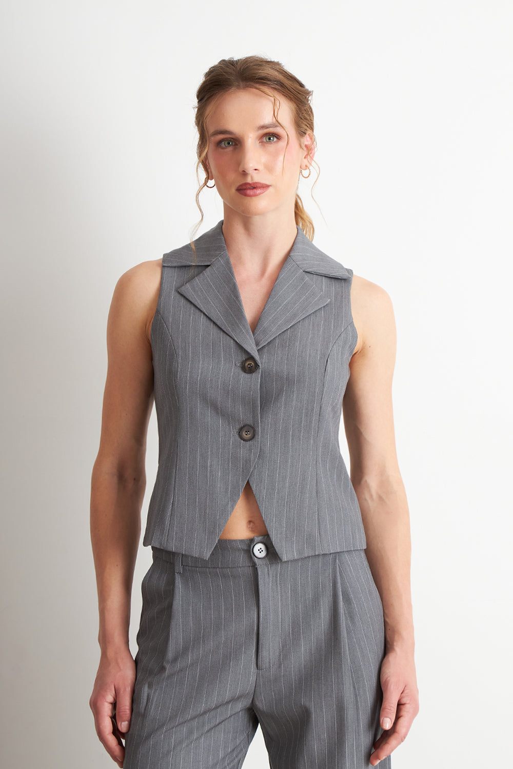 Gilet Gris Rayas Diplomáticas