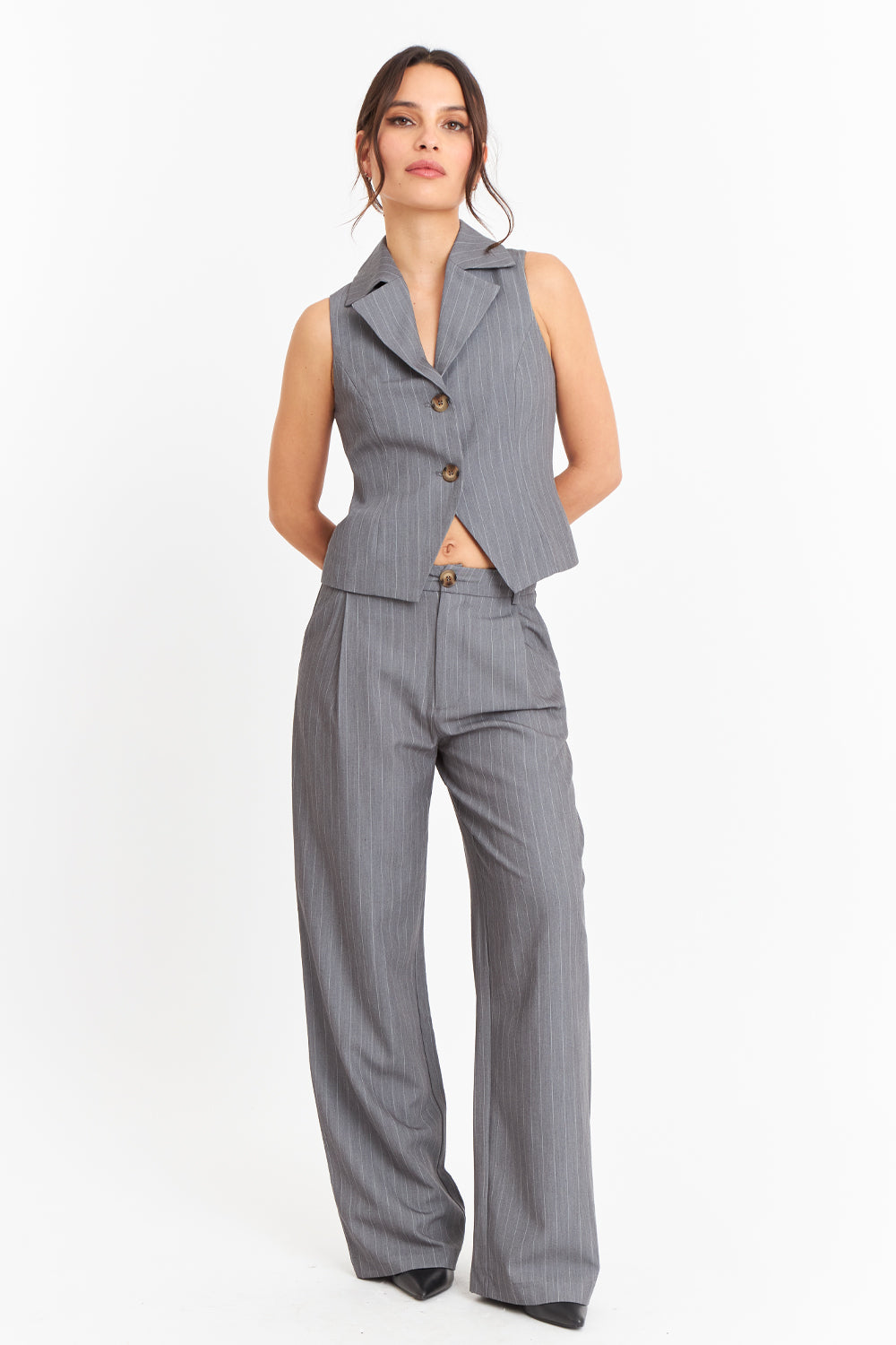 Gilet Rayas Diplomáticas Gris