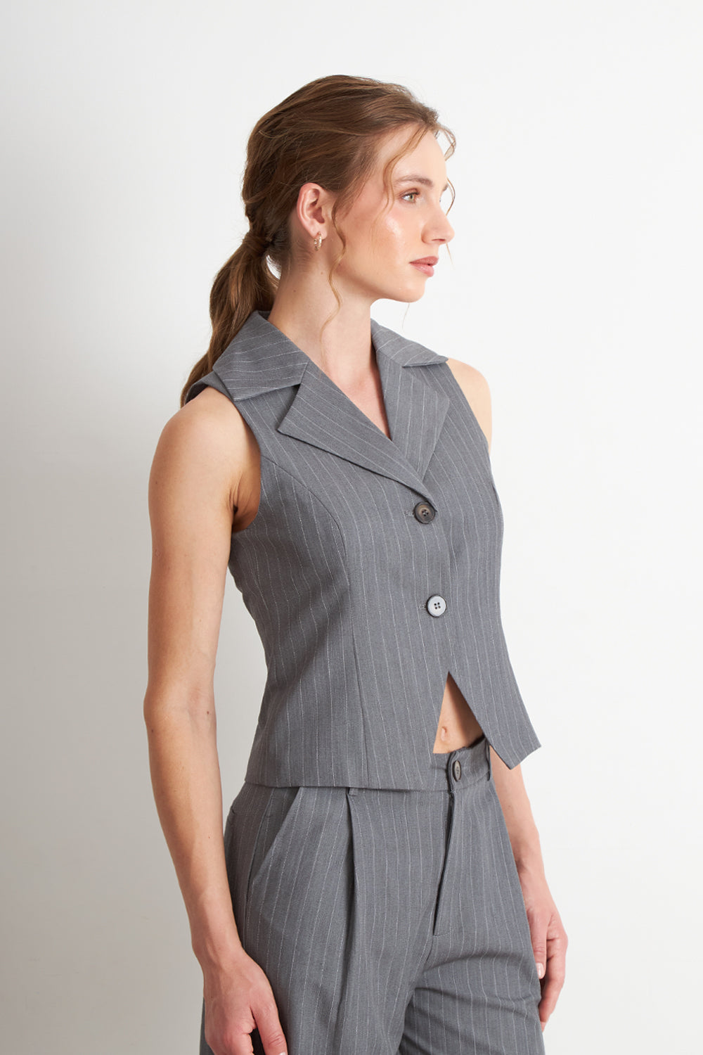 Gilet Gris Rayas Diplomáticas