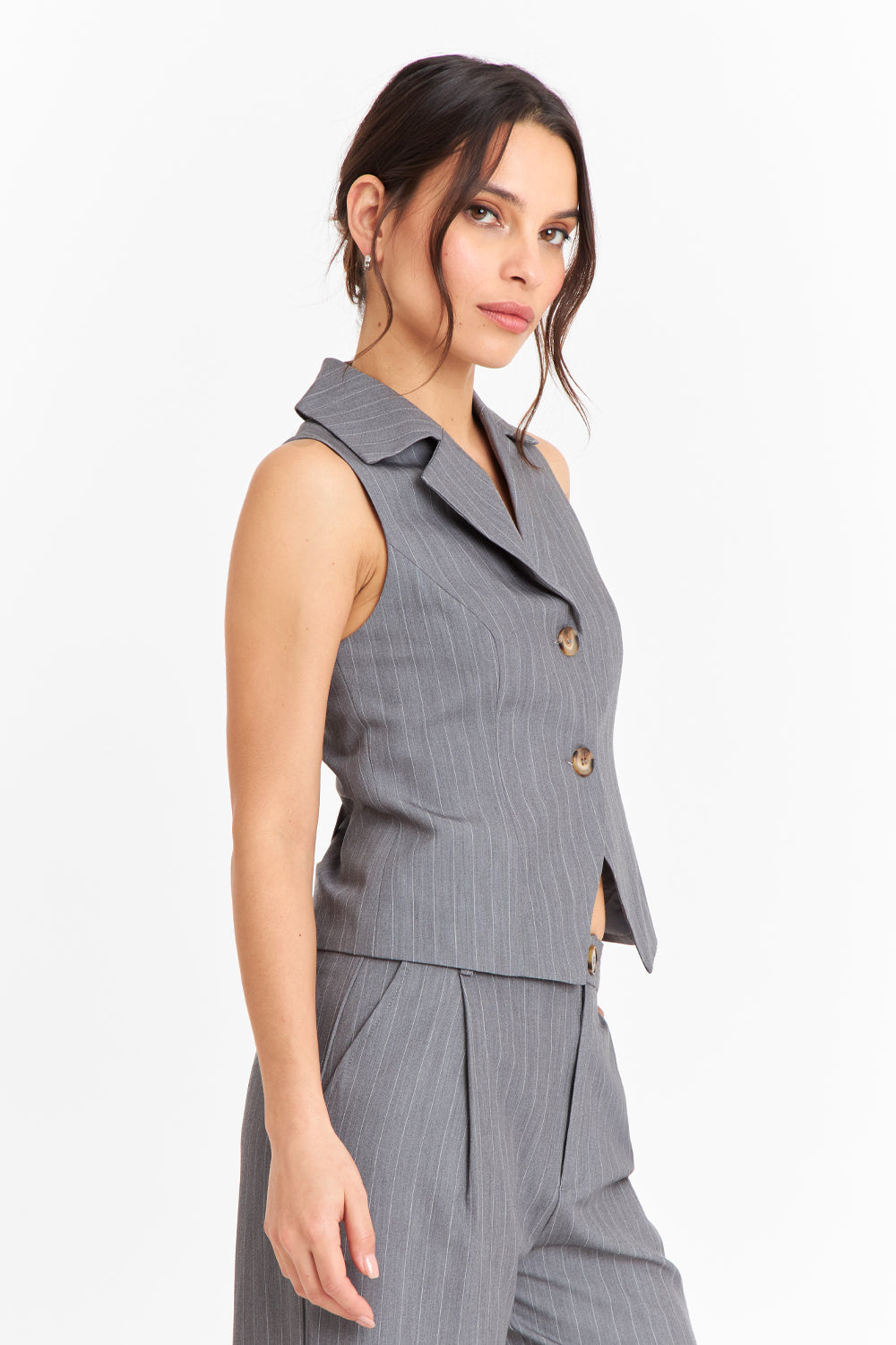 Gilet Rayas Diplomáticas Gris